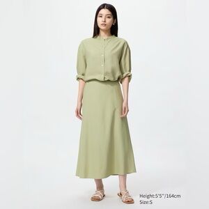 Uniqlo Women’s Linen Blend Green Skirt Size M